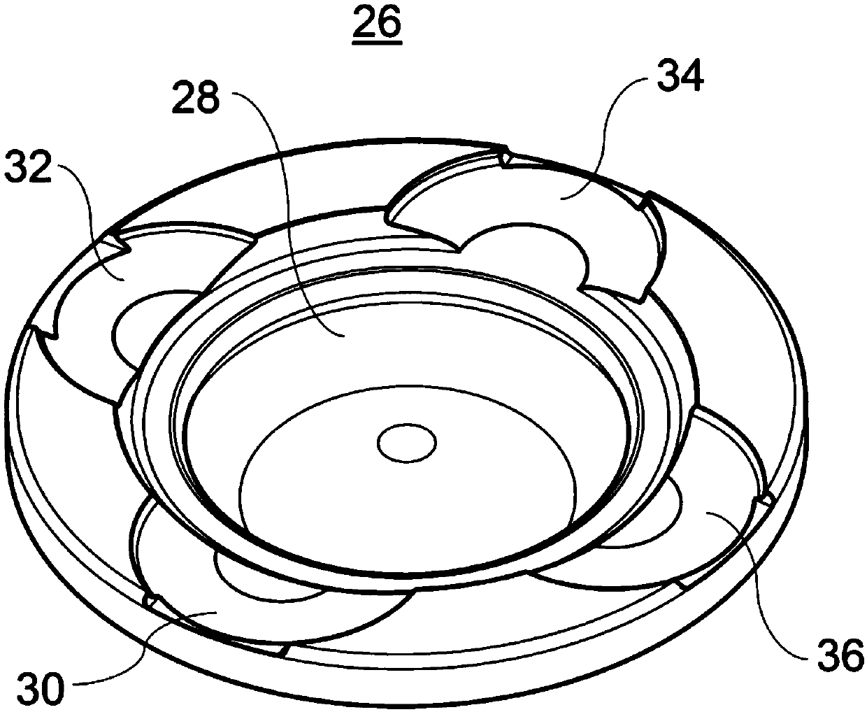 Combusion engine with valve pockets