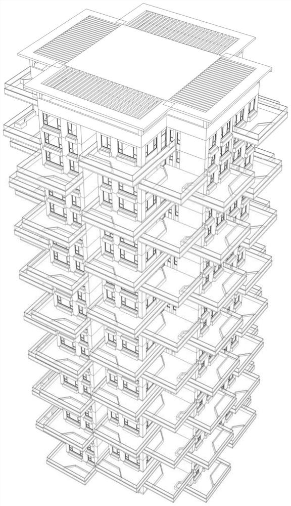 Residential building with staggered terraces