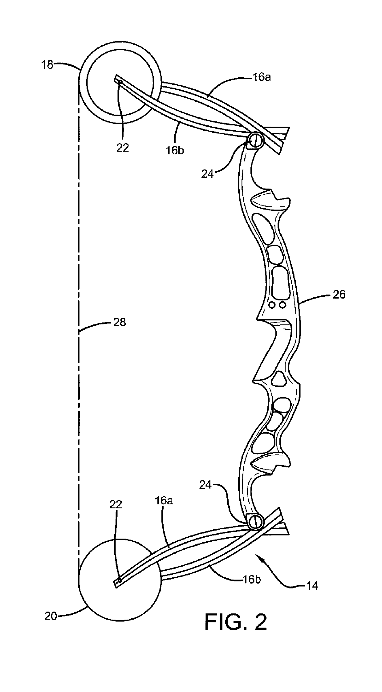 Double helix anti-phased archery limb