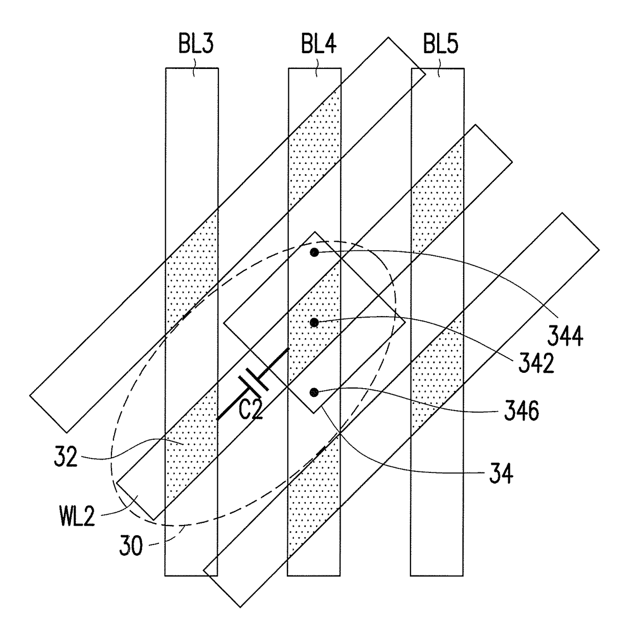 NAND flash memory device with oblique architecture and memory cell array