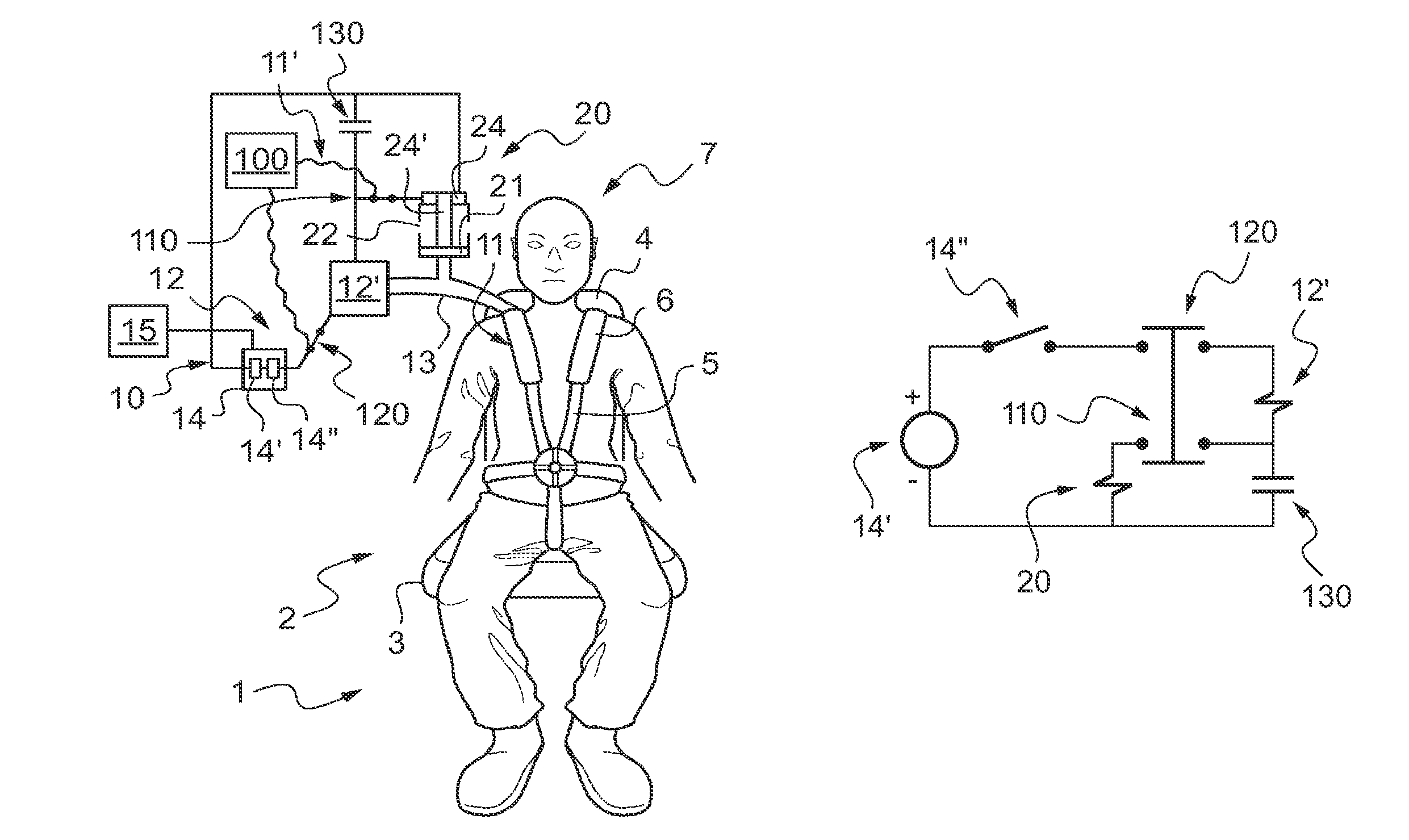 Protective device for protecting an occupant of a vehicle, a seat, and an associated vehicle