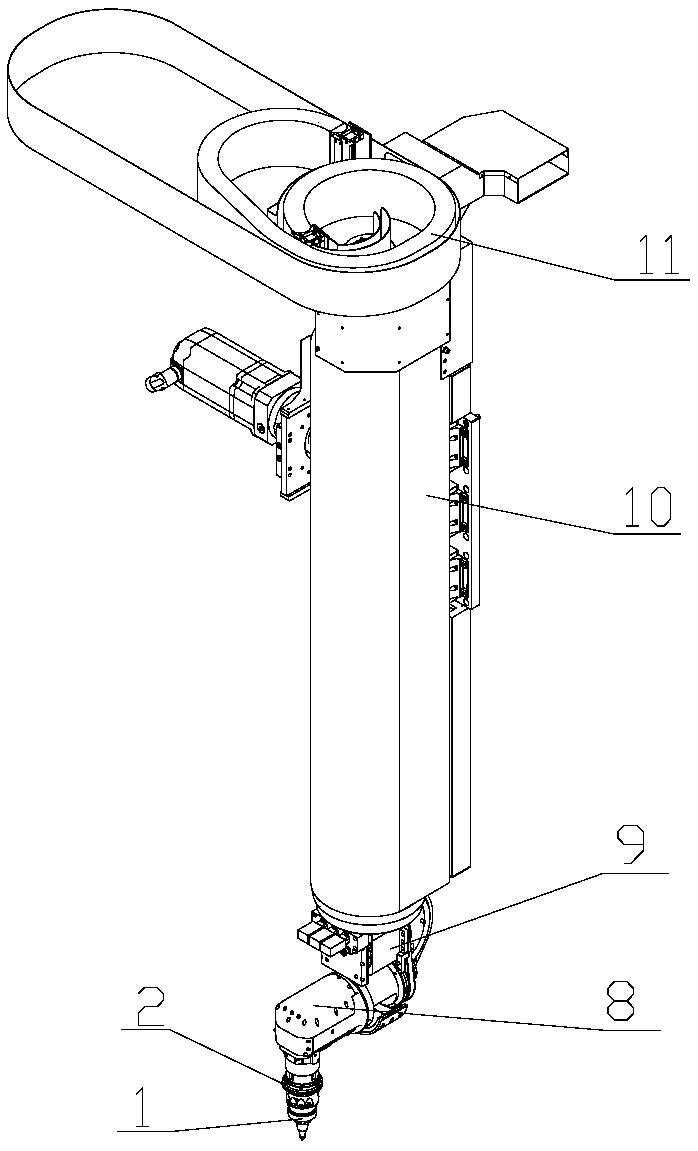 Hybrid reflection type three-dimensional linkage laser cutting head