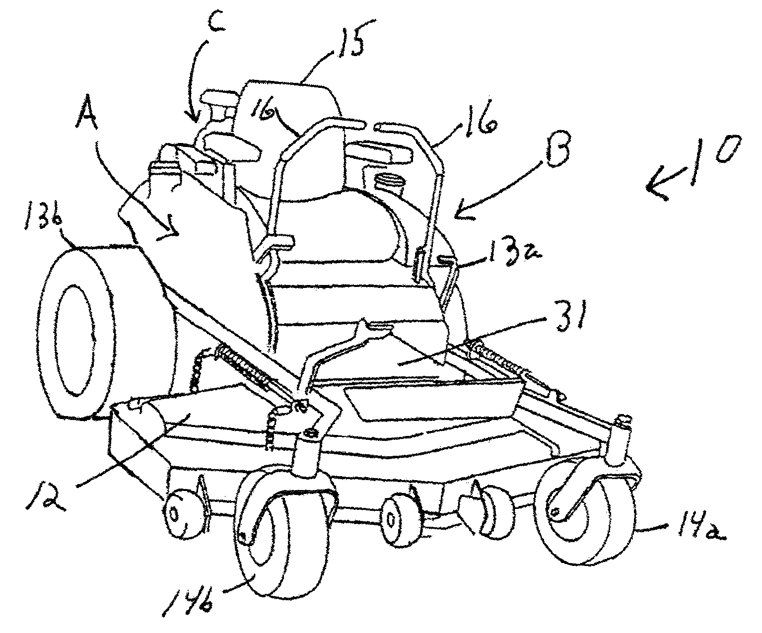 Battery-operated riding rotary mower