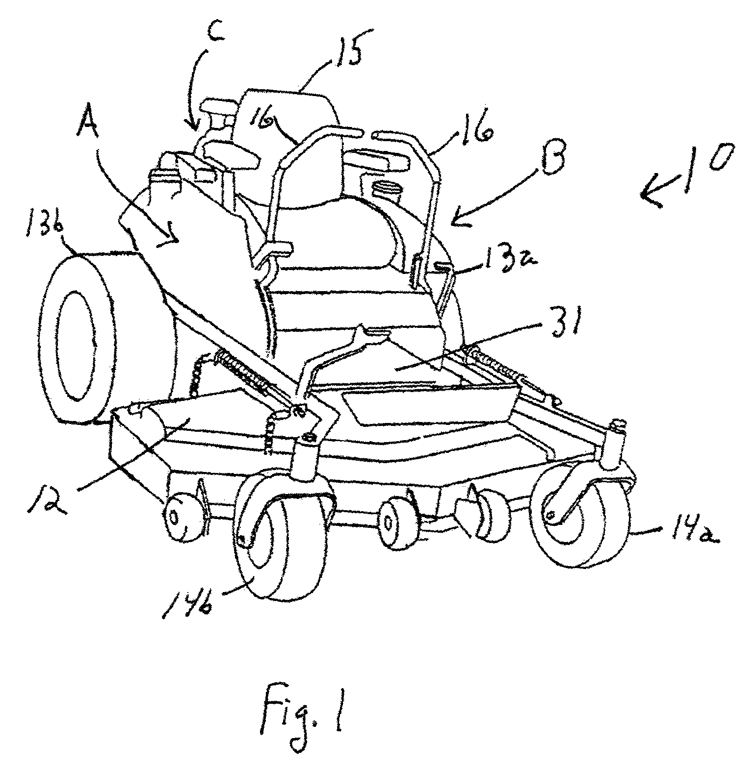 Battery-operated riding rotary mower