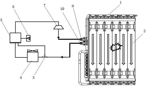 A pressurized liquid cooling system for suppressing battery thermal instability