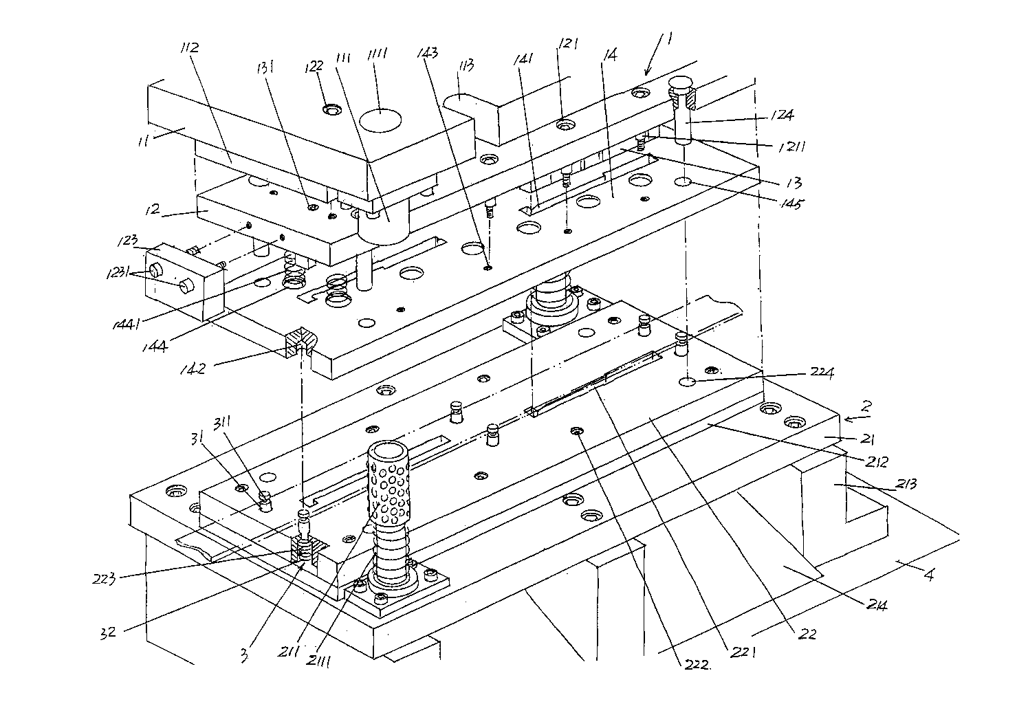 Die for forming needle bed insert blank