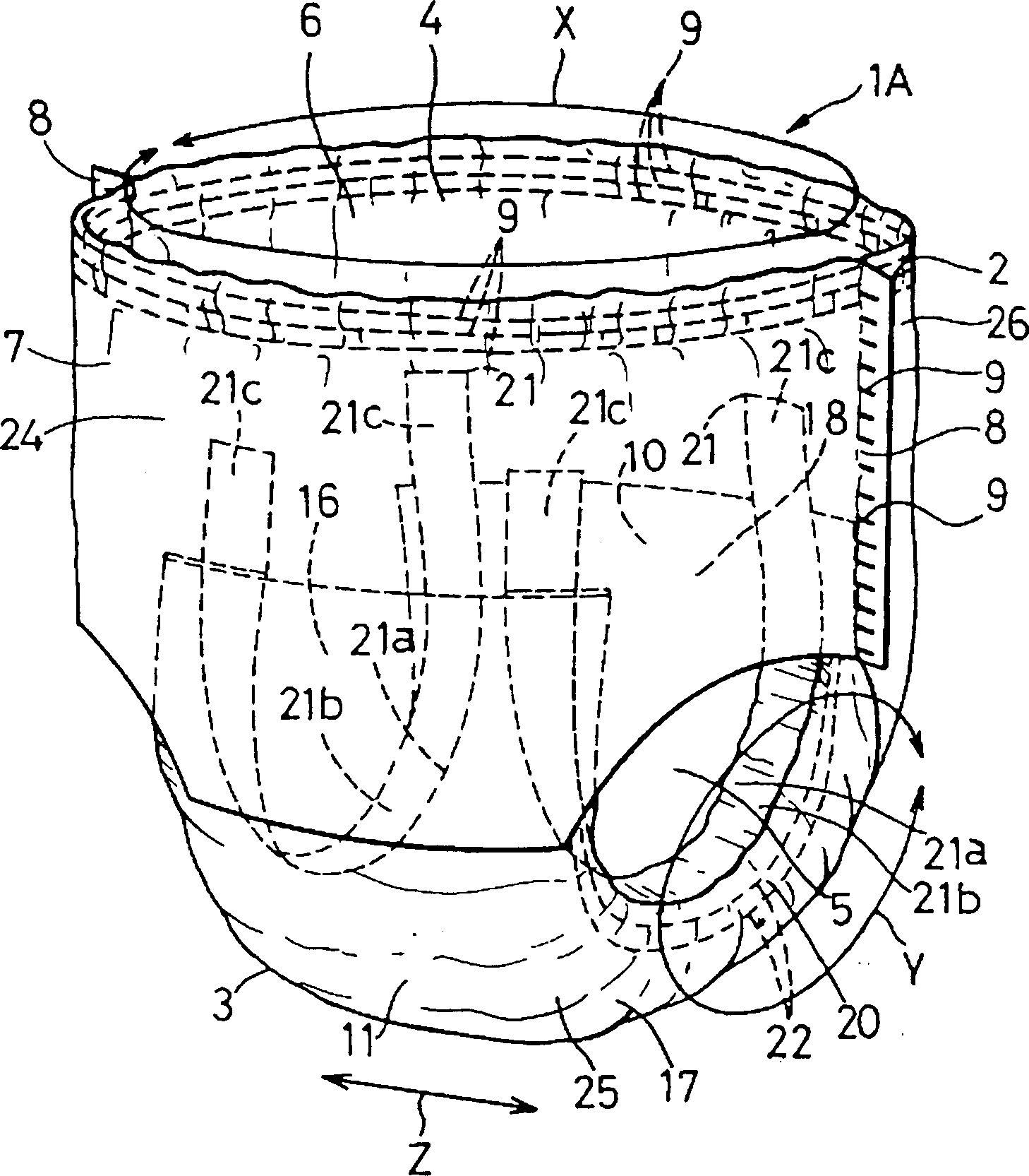 Shorts type disposable dressing article