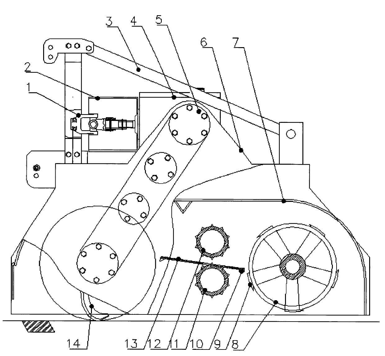 Machine for chopping and returning rice and wheat straw root stubbles into soil