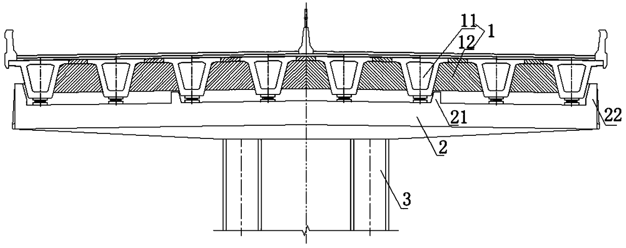 Multi-stop-block cover beam and construction method thereof