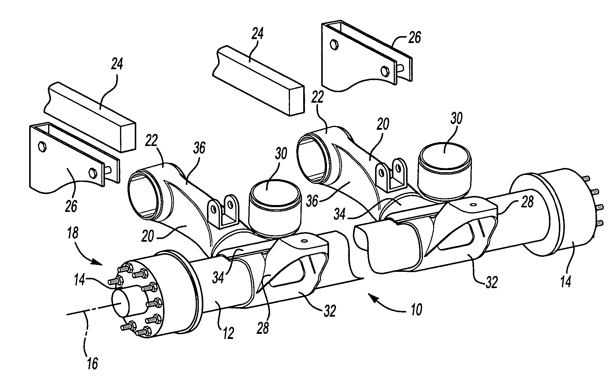 Cast trailing arm assembly for trailer suspension