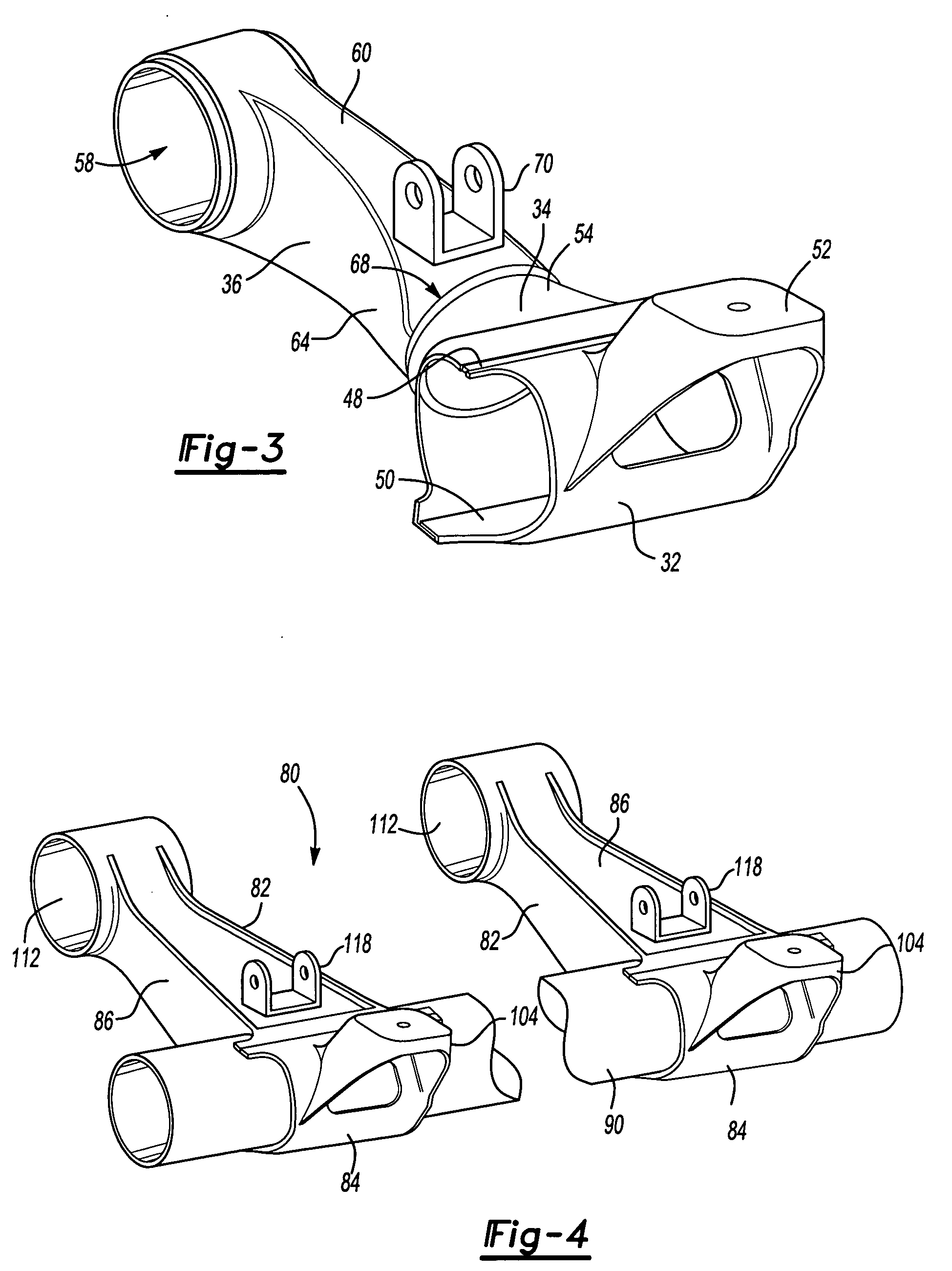 Cast trailing arm assembly for trailer suspension