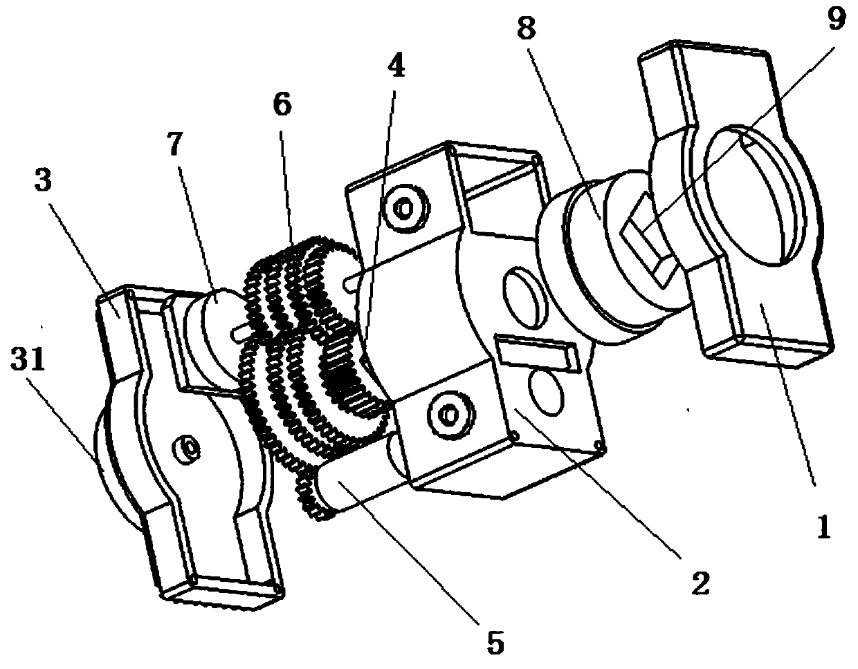 Multi-faceted cascadable servos with center-out axis for position feedback