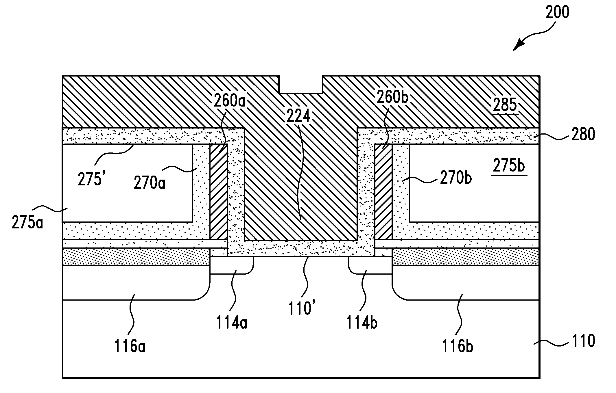 Semiconductor transistors having high-K gate dielectric layers, metal gate electrode regions, and low fringing capacitances