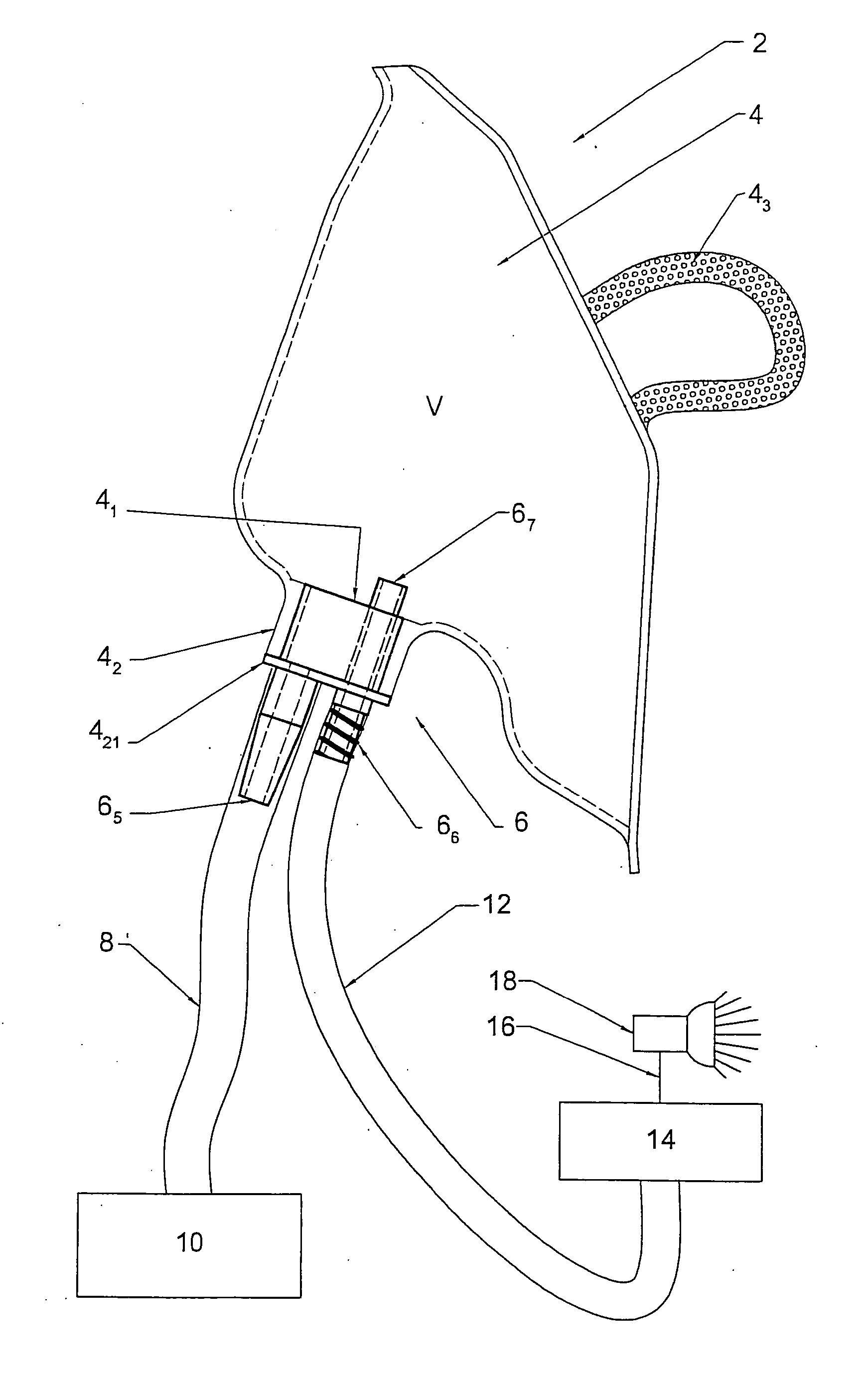 Connector piece for oxygen mask, oxygen mask and corresponding respiratory monitoring assembly