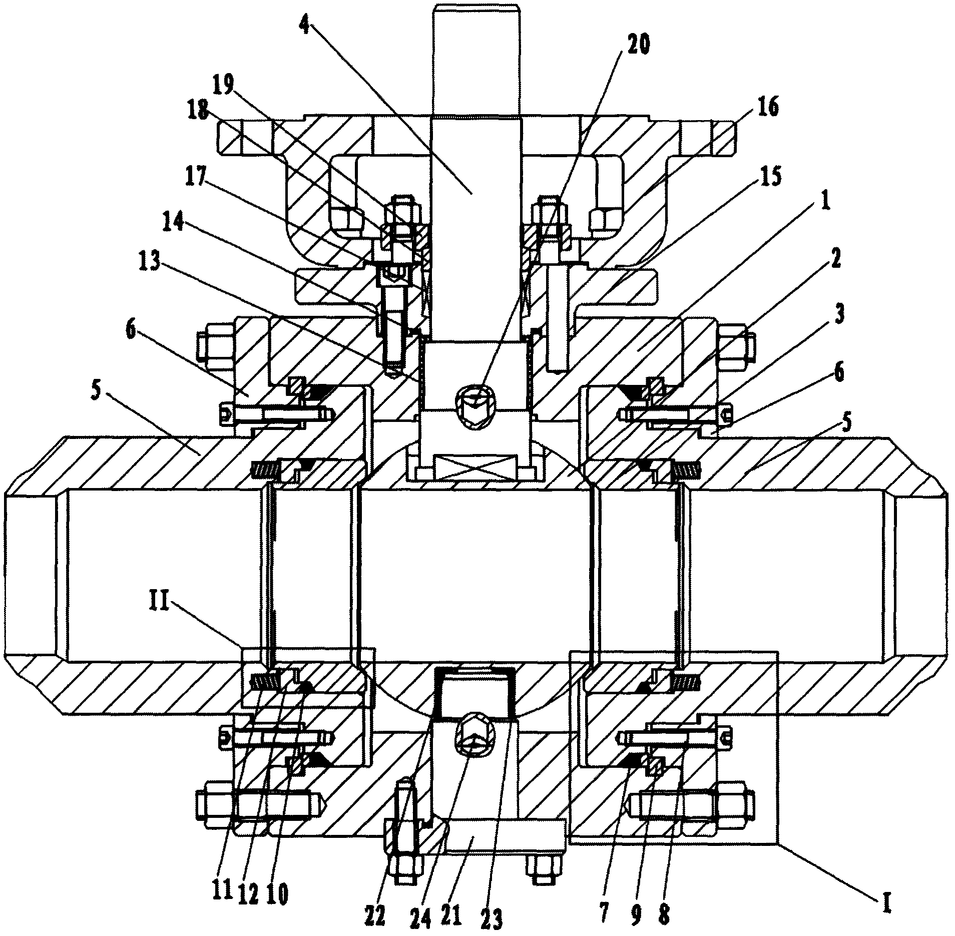 Self-tightening seal ball valve