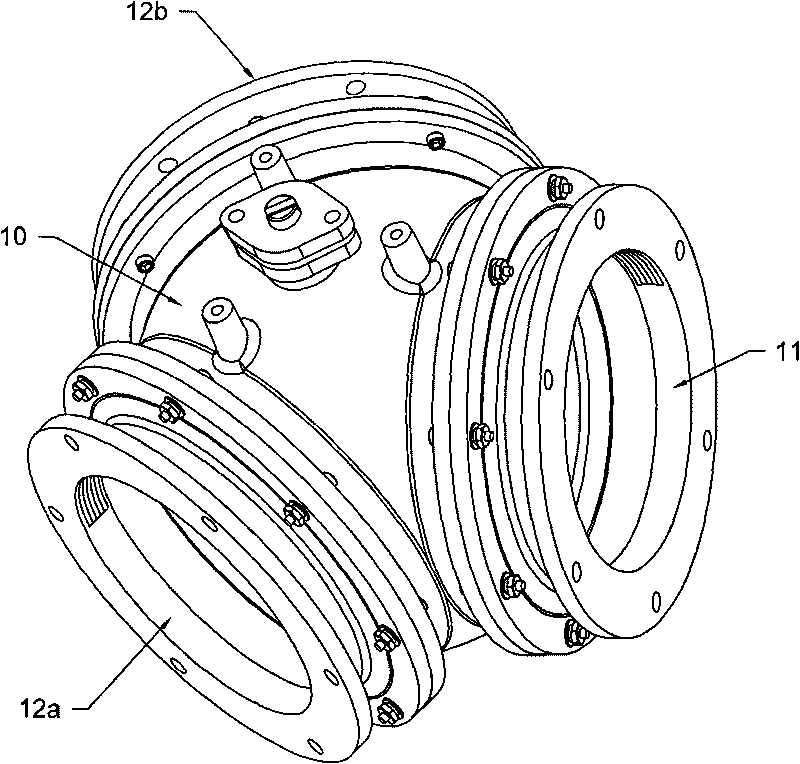 Cam pressing type tee ball valve