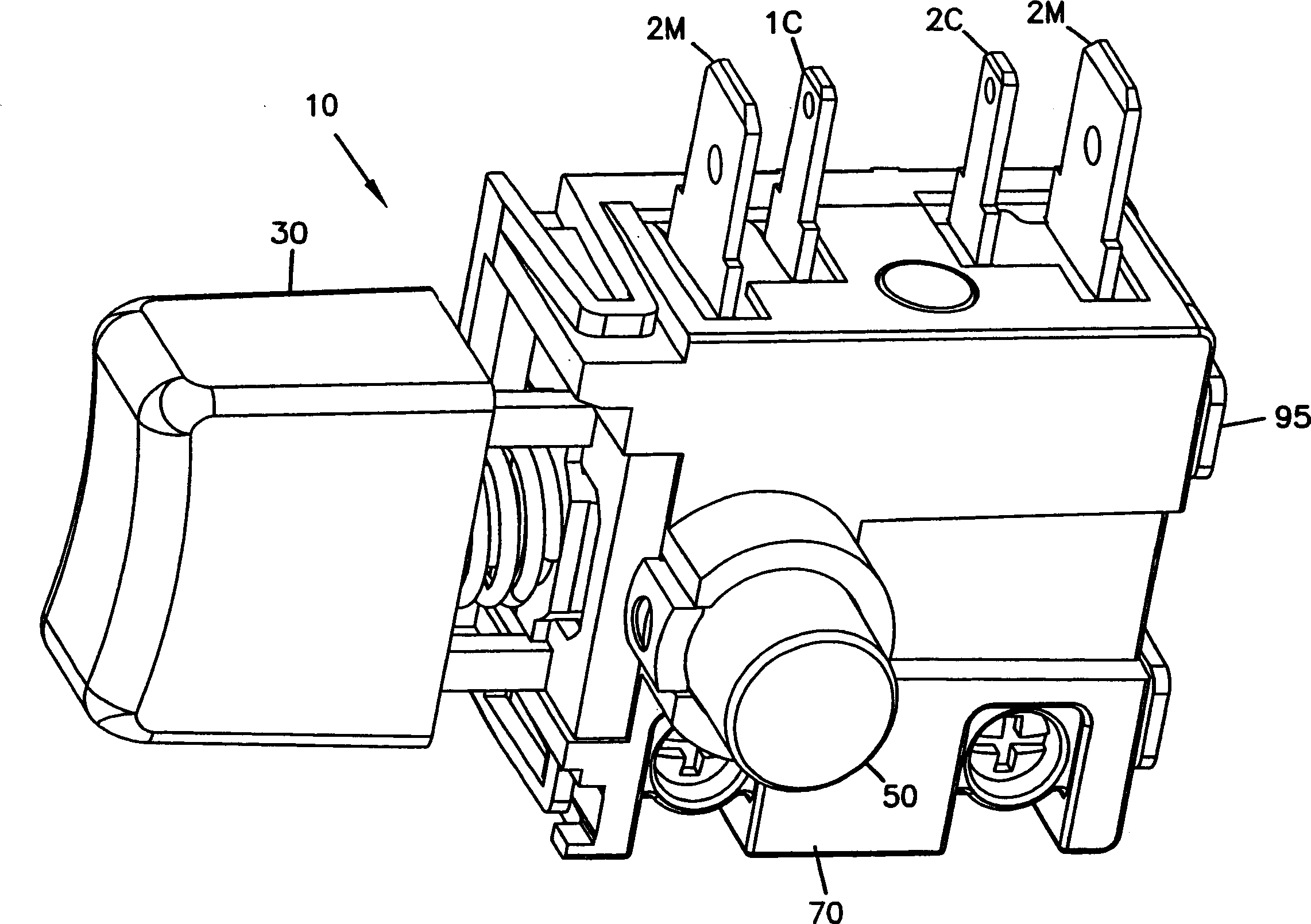 Circuit interrupter that produces snap-action connection and disconnection between electrical contacts