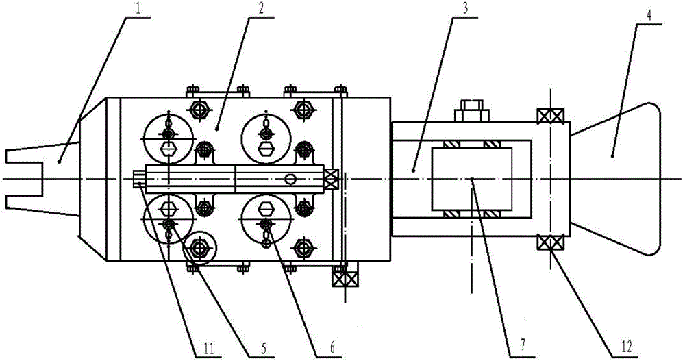 Rolling device and rolling method with large spacing and no holes in a bar production line