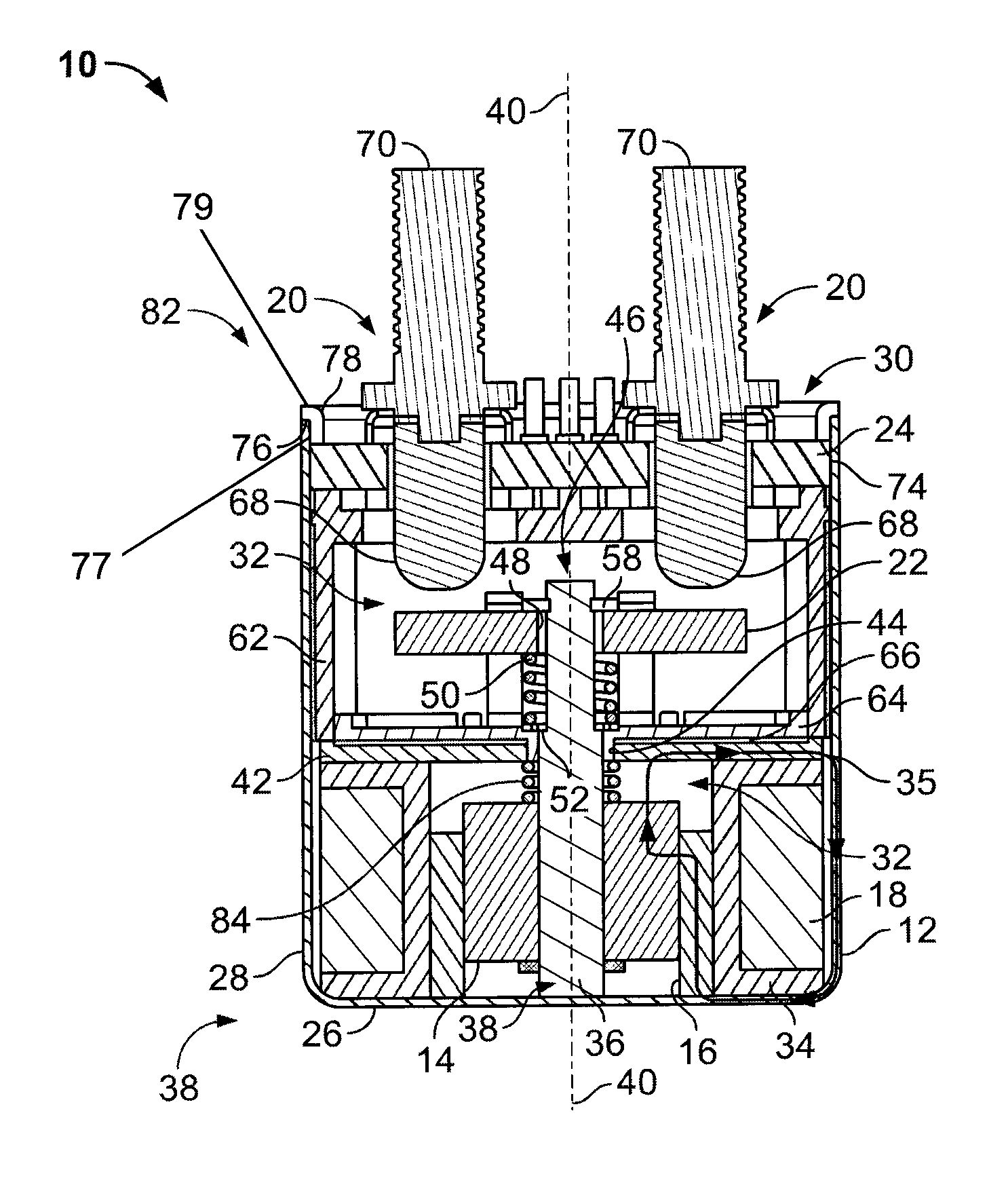 Hermetically sealed electromechanical relay