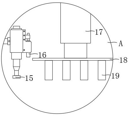 Production equipment with hole diameter detection function and for exhaust manifold interface flange