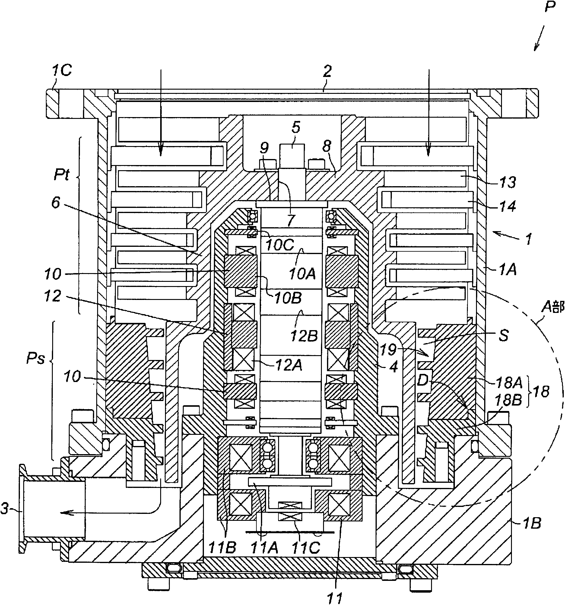 Cylindrical fixed member of thread-groove exhaust unit and vacuum pump using same