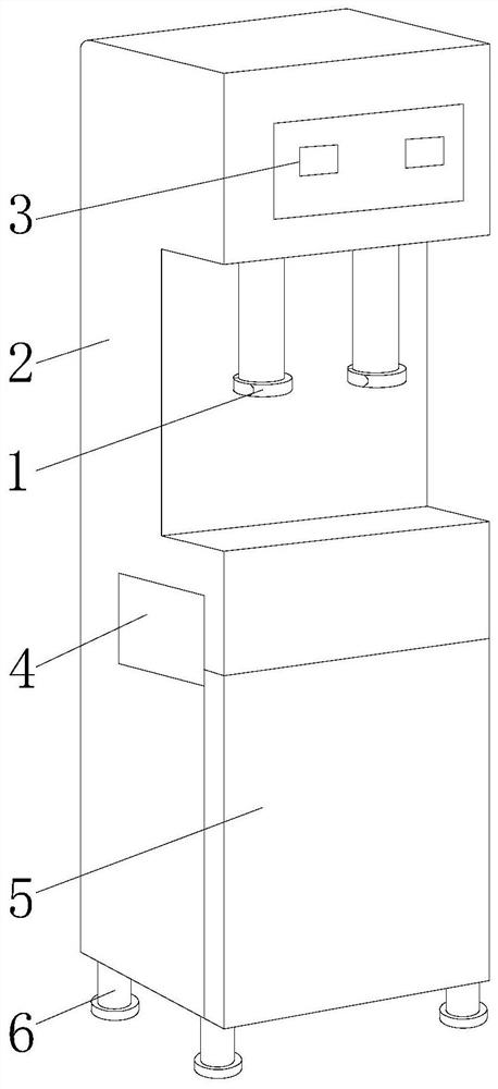 A vertical water dispenser with swirl brewing function