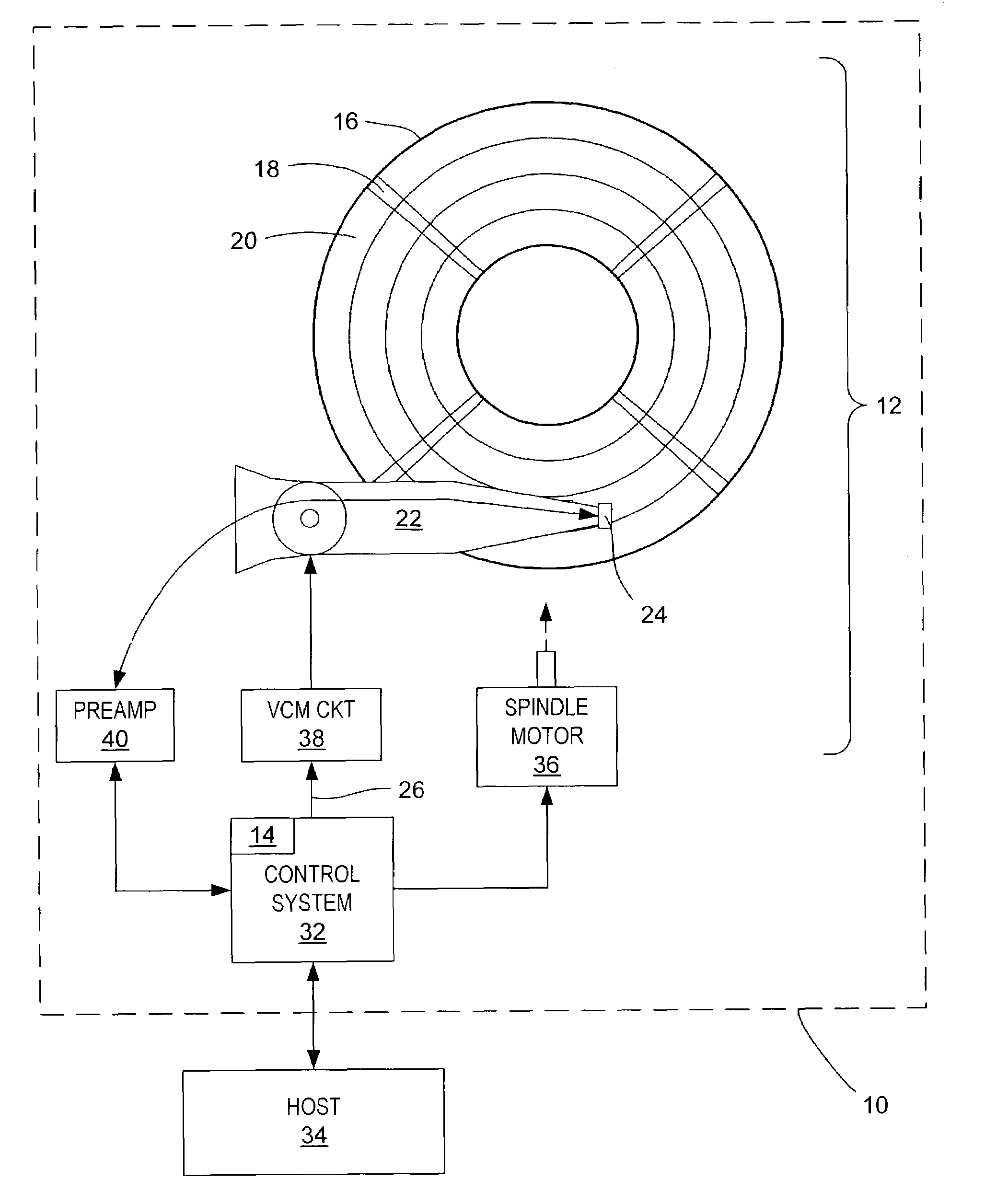 Disk drive having internal data structures for efficiently storing repeatable runout cancellation information