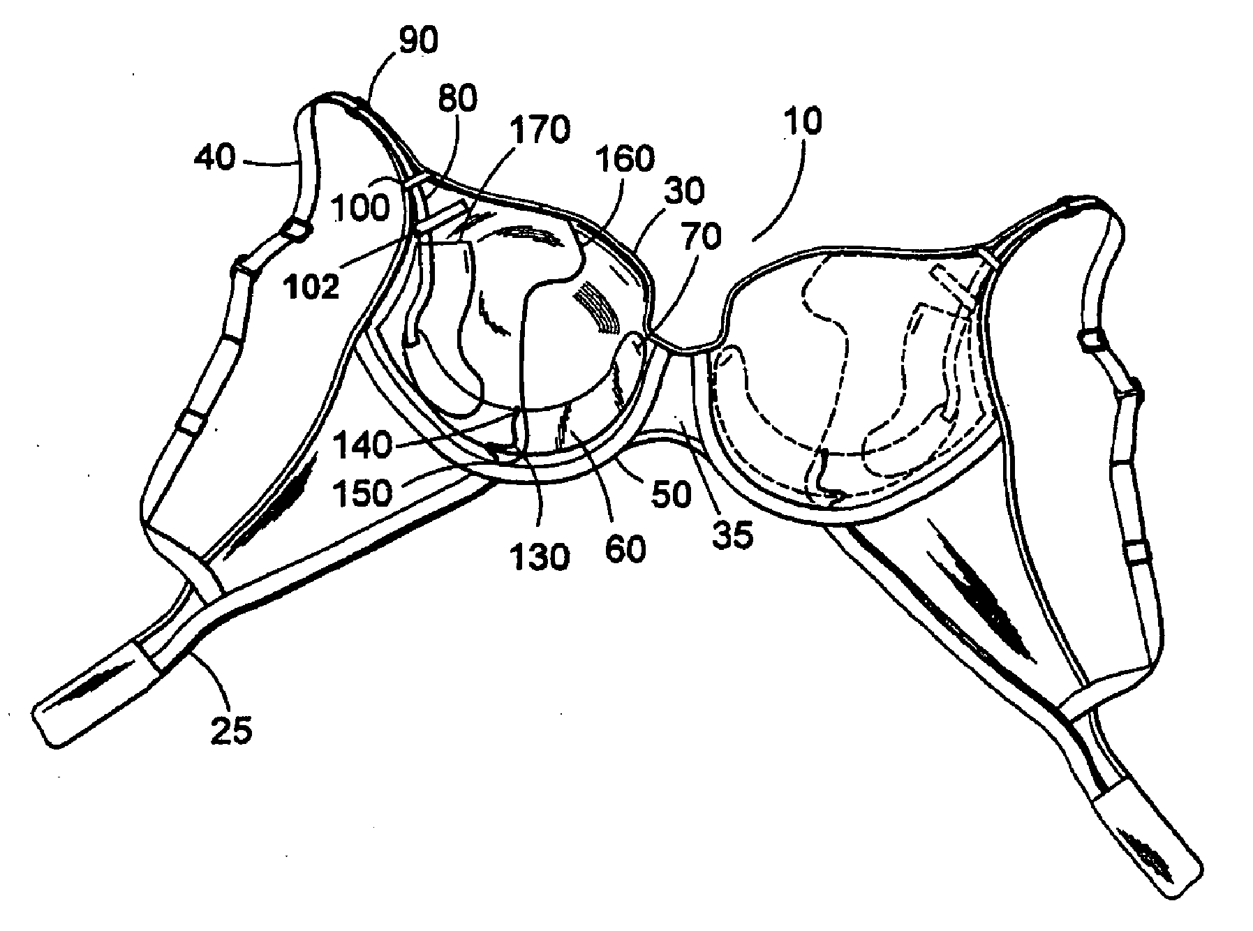 Adjustable Breast Positioning System for Women's Garment