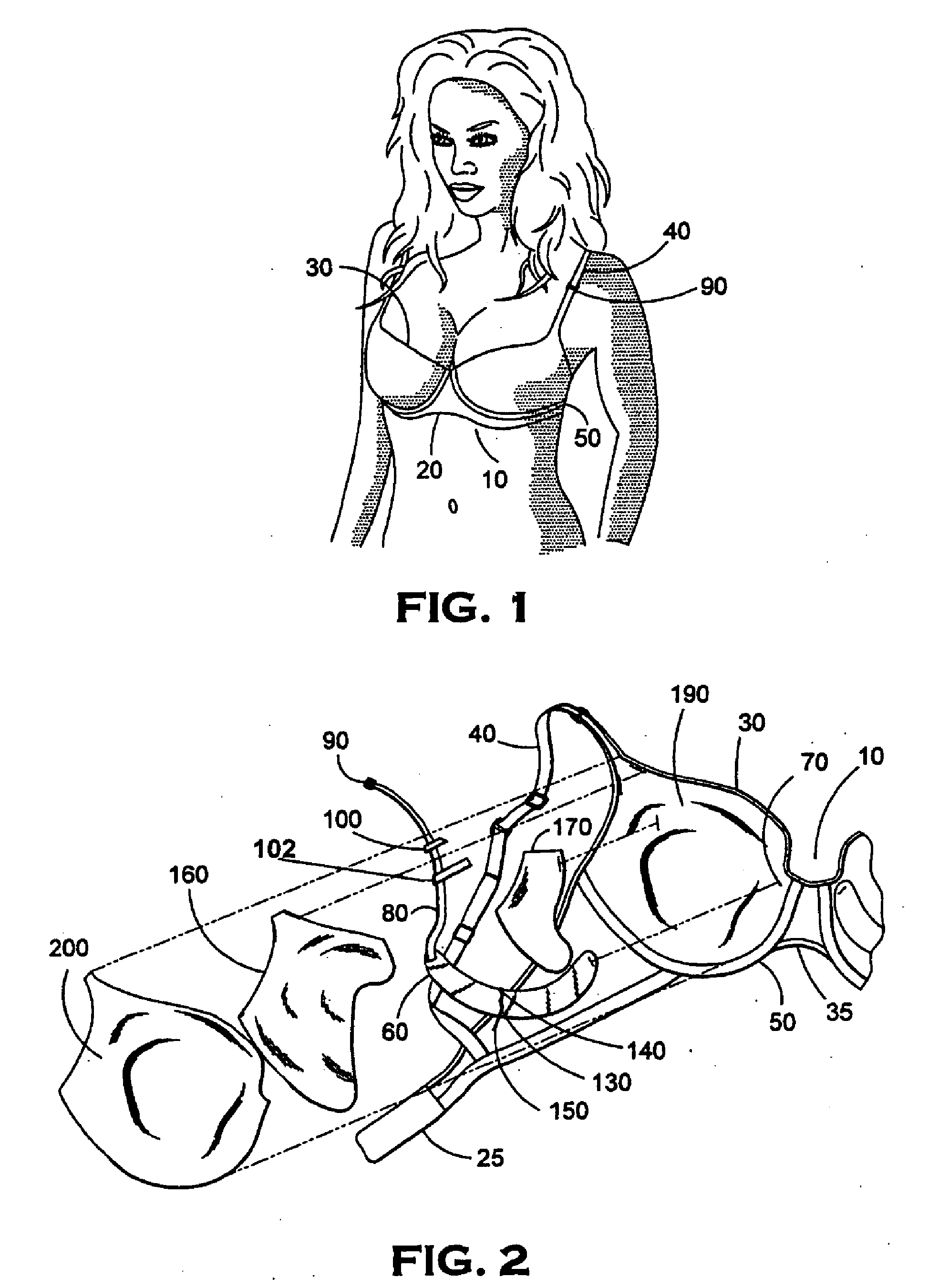 Adjustable Breast Positioning System for Women's Garment