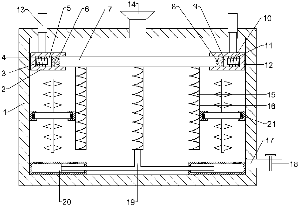 Drying device for tea leaf manufacturing with hot blast air spraying function