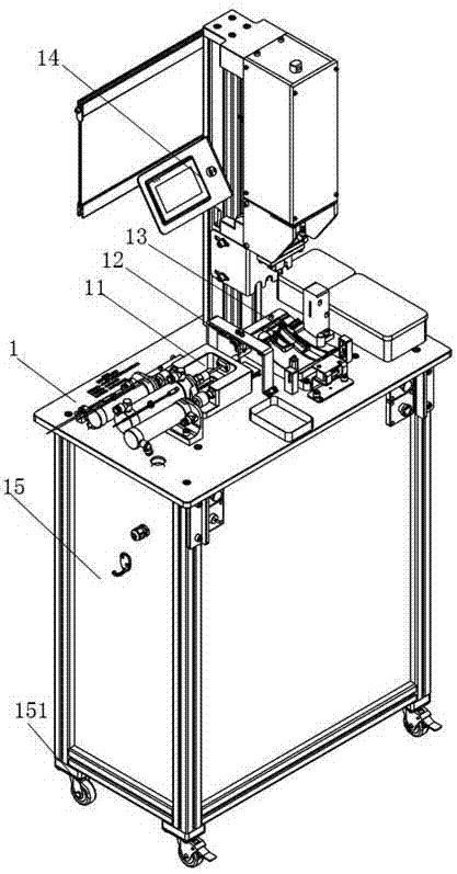 Automobile internal open wrench semi-automatic assembly tooling