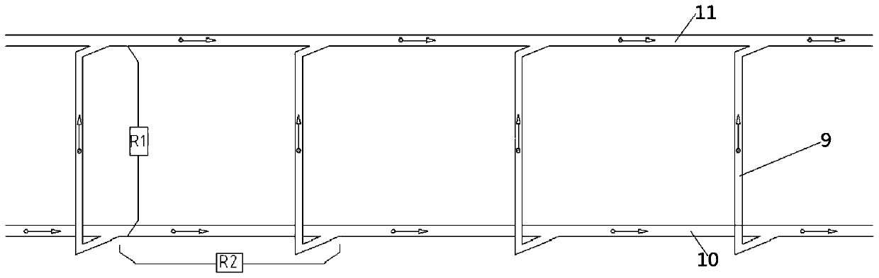 Underground mine ventilating system and air quantity distribution method