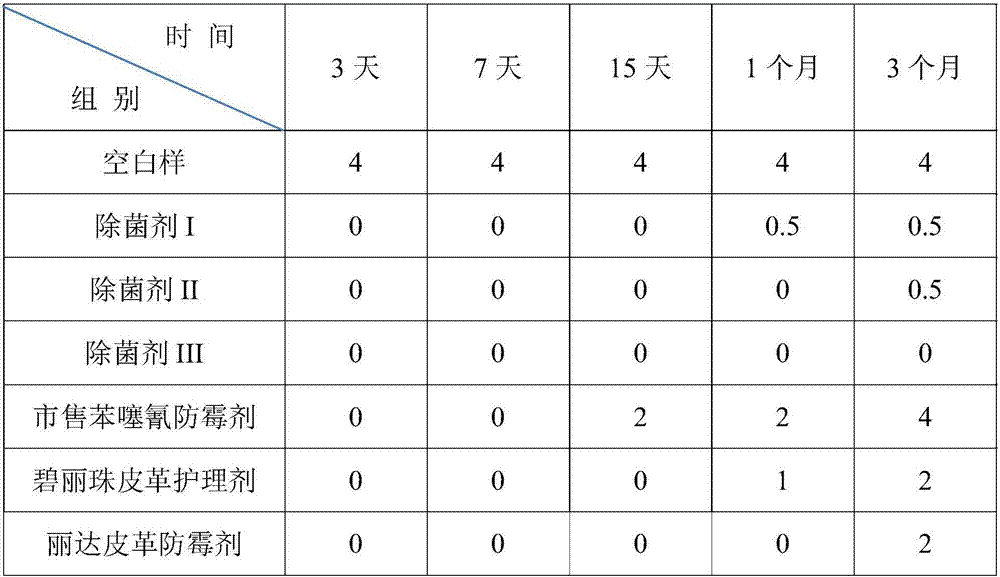 Mildew-proof and degerming agent for composite leather and preparation method thereof