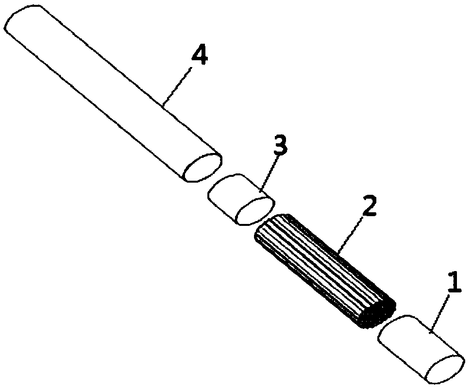 Cooling holder rod and cigarette incombustible in heating