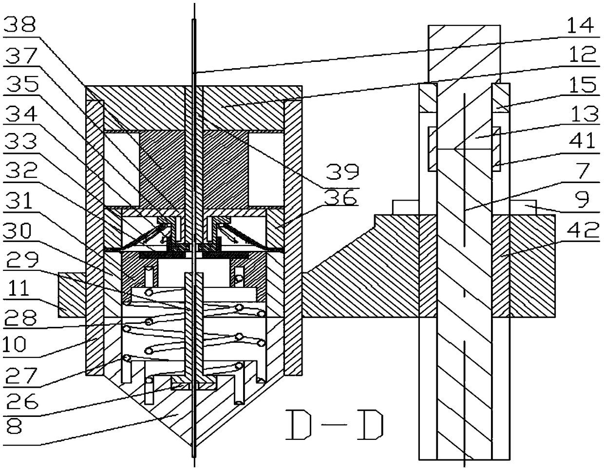 Inverted taper hole micro electric discharge machining device of fuel injector based on electrode side wall insulation