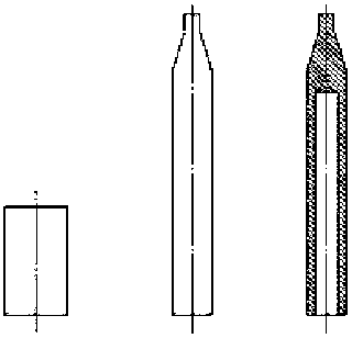 Radial rotary forging precision forging process and radial rotary forging device for shaft part blind hole