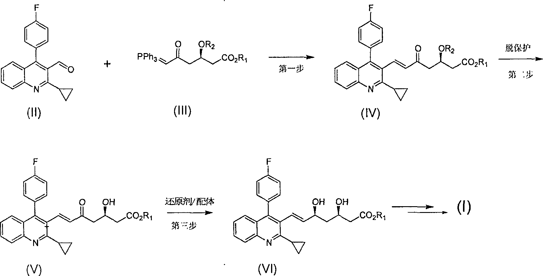 Method for preparing high optical purity pitavastatin calcium raw material drug