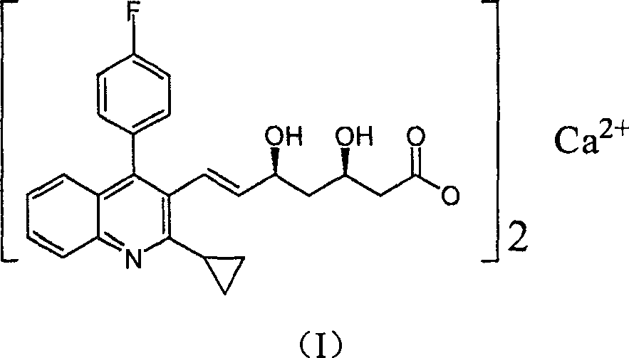 Method for preparing high optical purity pitavastatin calcium raw material drug