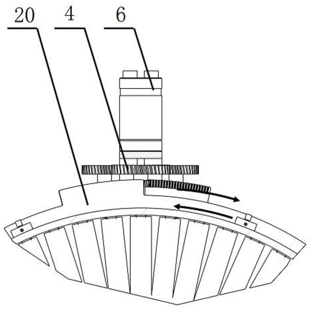 Space gear train stator blade adjusting device and turbine engine