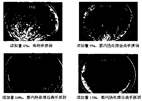 Method for making shredded cakes by steam heat treatment of cereals