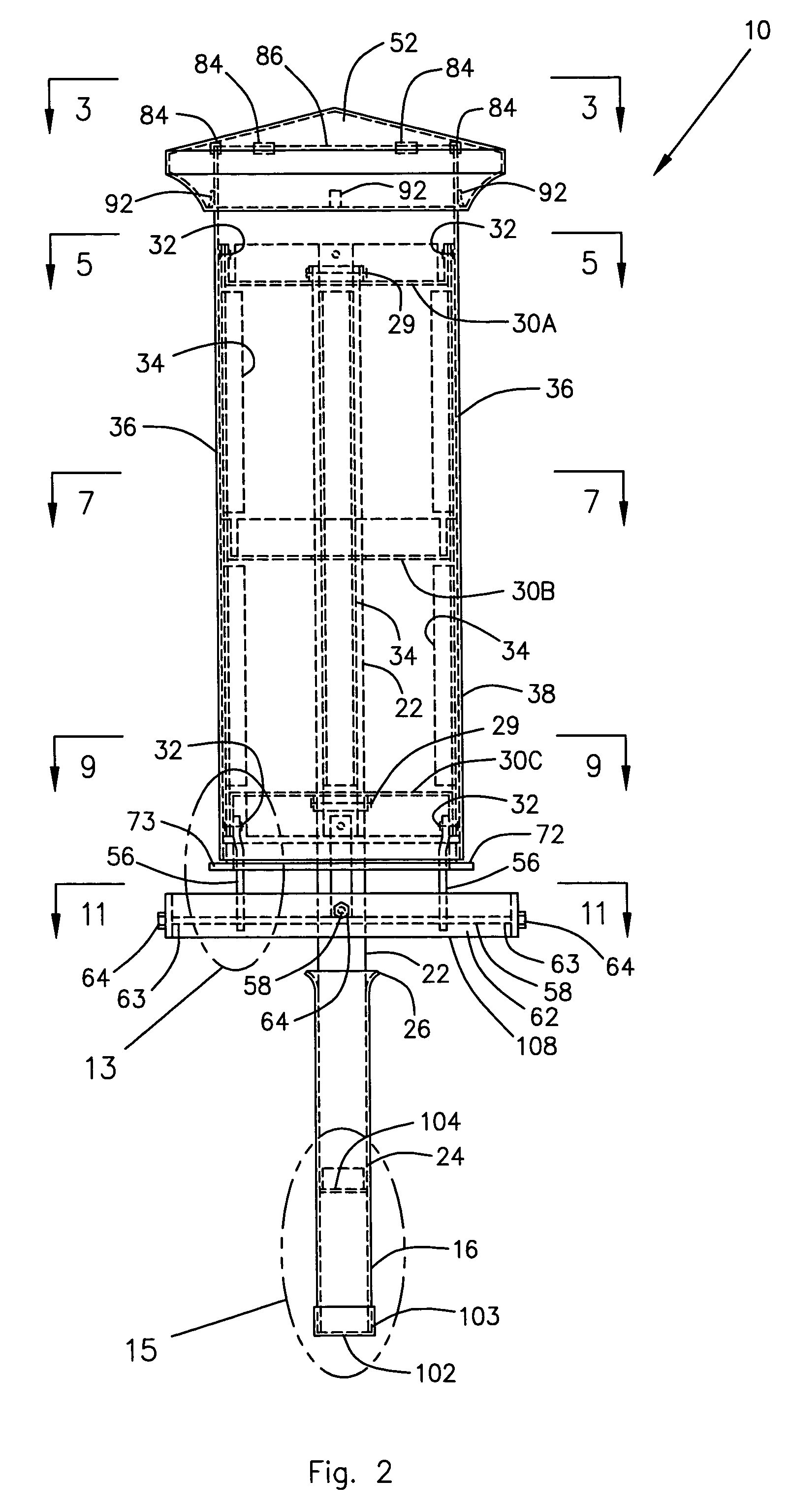 Structural prefabricated column post for securing to the ground