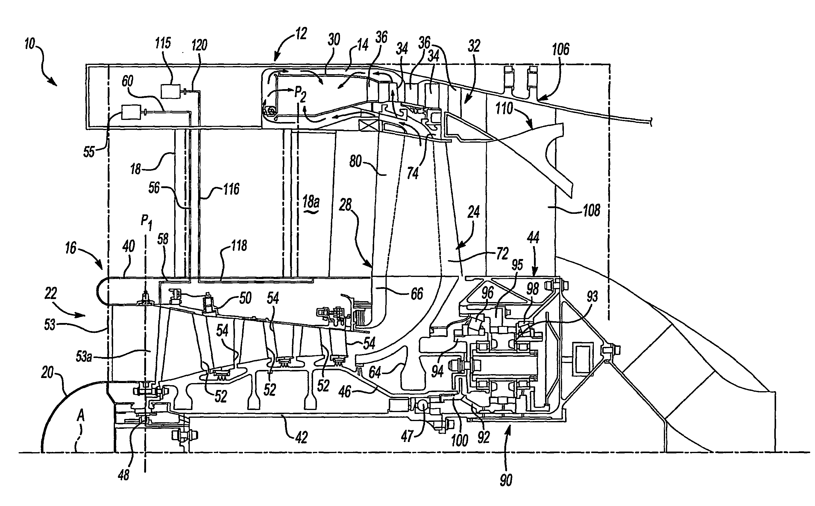 Plurality of individually controlled inlet guide vanes in a turbofan engine and corresponding controlling method