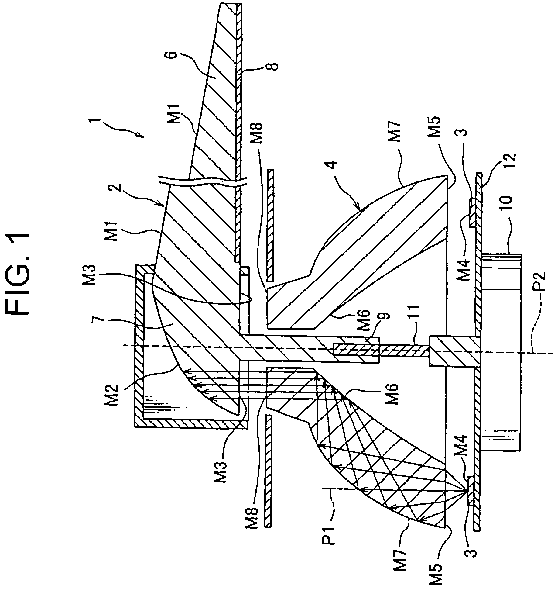 Illumination device for an indicating needle