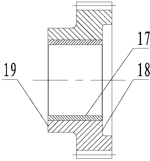 A high-pressure common-rail diesel engine-driven common-rail pump intermediate gear installation device