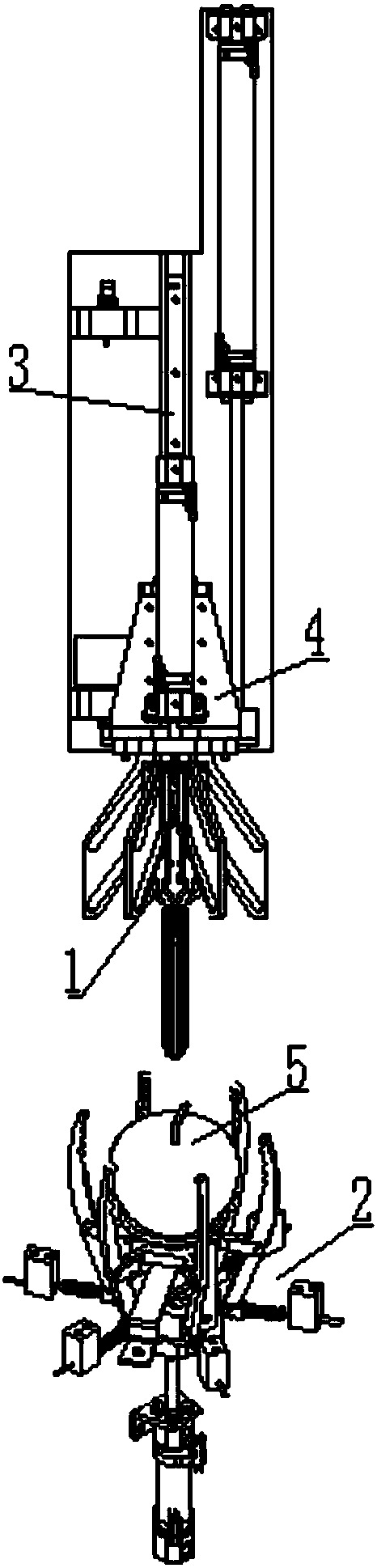 Bagging device used for bagging fruits with mesh bags