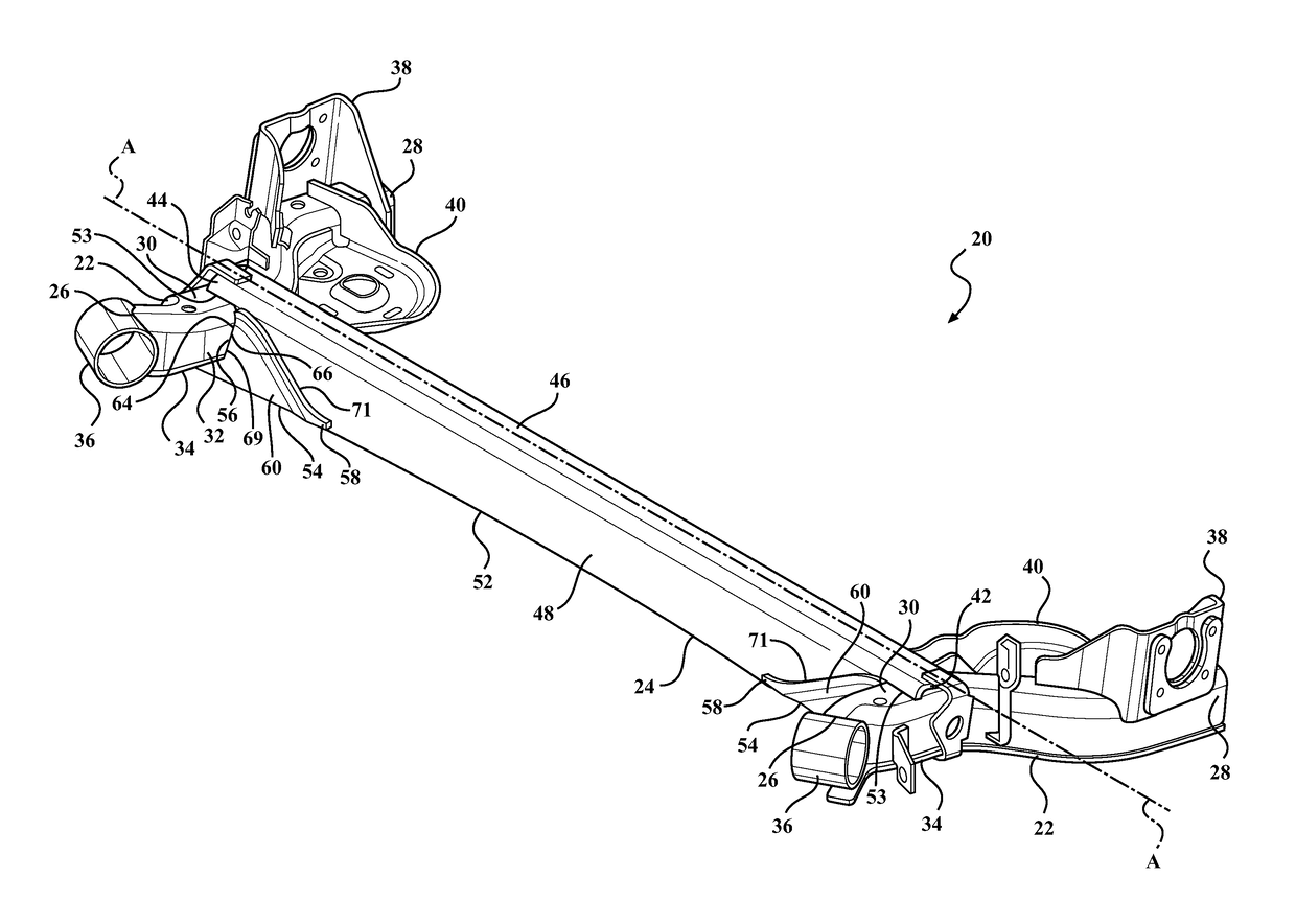 Twist Beam Axle Assembly With Lateral Adjustability