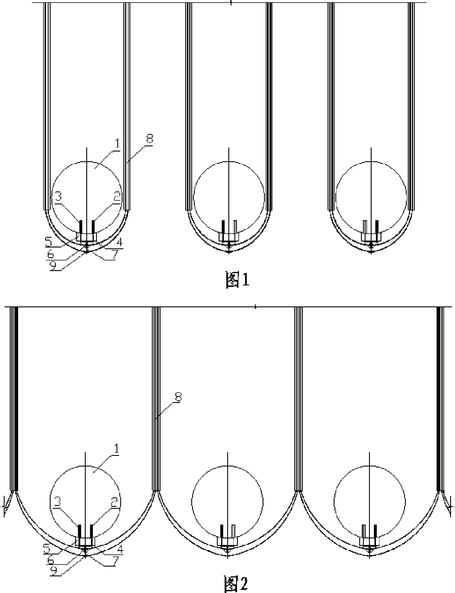 Connecting structure for use in piled anchor supporting system and its construction method