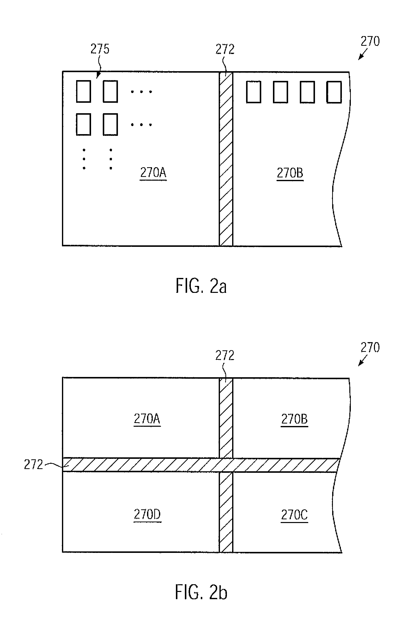 Chip package including multiple sections for reducing chip package interaction