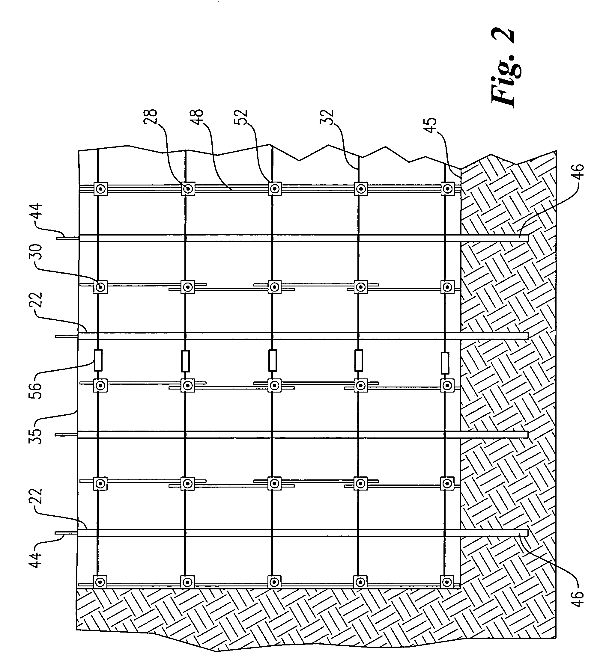 Arched soil nail wall