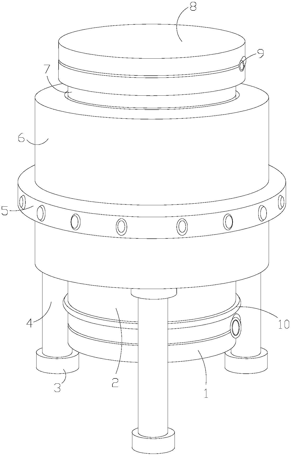 Plastic particle drying device